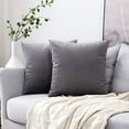 thumbnail image 1 of Pack of 2 Velvet Pillow Covers Decorative Square Pillowcase Soft Solid Cushion Case for Sofa Bedroom Car 22 x 22 Inch Dark Grey, 1 of 7