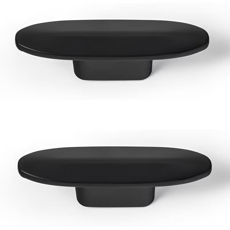 Pack of 2 Vintage Brass Oval Cabinet Knobs - 2.2" Antique Style Drawer Handles for Kitchen, Dressers, and Wardrobes with Mounting Screws Included