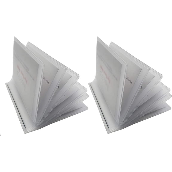 Pack of 2 Wallet Inserts Clear Plastic Vinyl Picture and Card Holder Trifold 6 Page