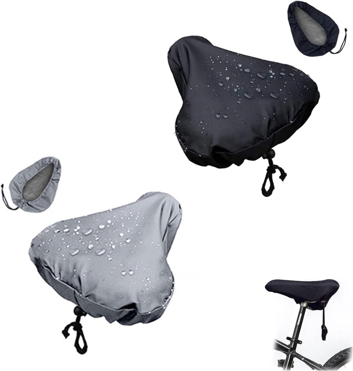 Pack of 2 Waterproof Bicycle Saddle Covers Saddle Rain Protection and Saddle Cover for Bike