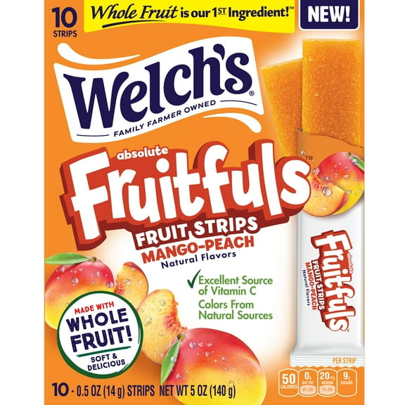 Welch's FruitfulsMango Peach Fruit Strips - 10 ct (Pack of 2)