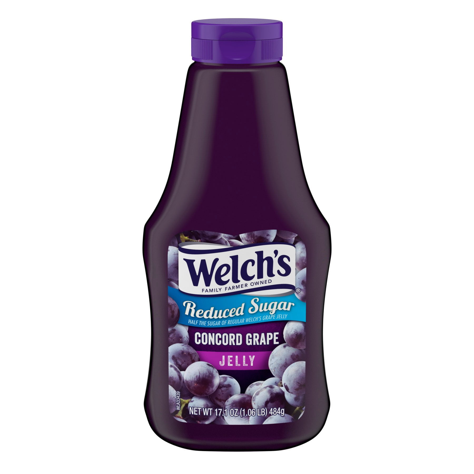 Pack of 2 Welch's Reduced Sugar Concord Grape Jelly, 17.1 oz (Package May Vary)