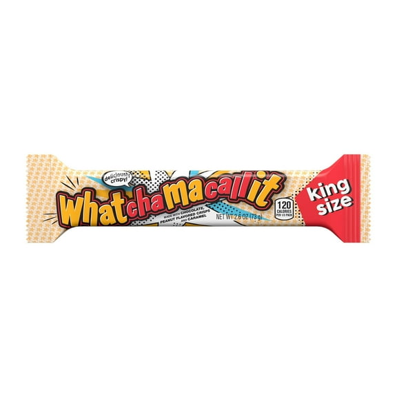 Pack of 2 Whatchamacallit Chocolate, Caramel and Peanut Flavored Crisps King Size Candy, Bar 2.6 oz