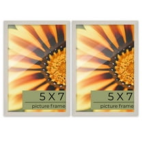 Pack of 2 White Washed 5x7 Picture Frames | Solid Wood | UV-Resistant Acrylic | Easy Gallery Wall