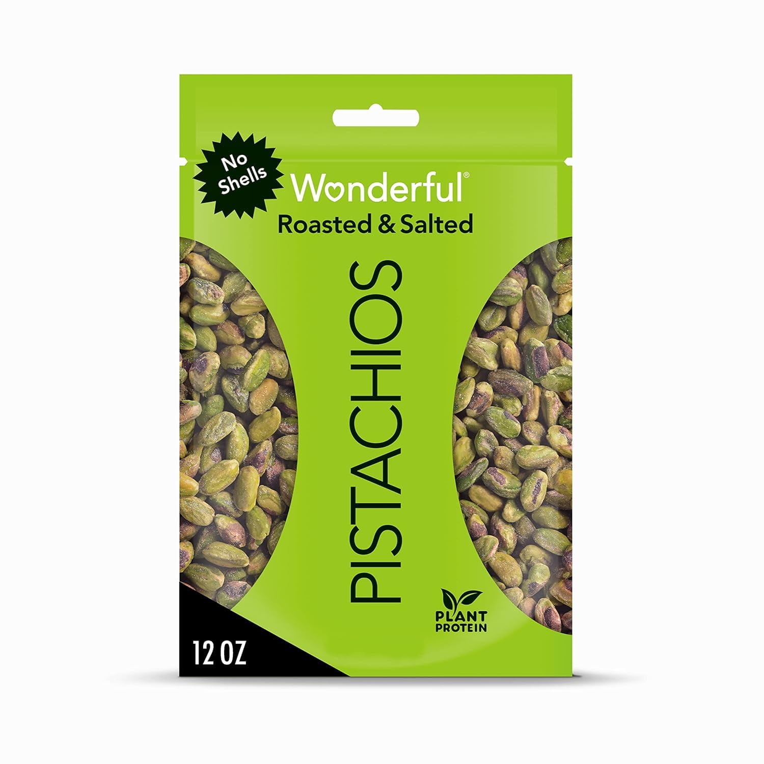 Pack of 2 - Wonderful Pistachios No Shells, Roasted & Salted Nuts, 12 Ounce Resealable Bag, Protein Snacks, Gluten Free, Healthy Snack Packaging May Vary
