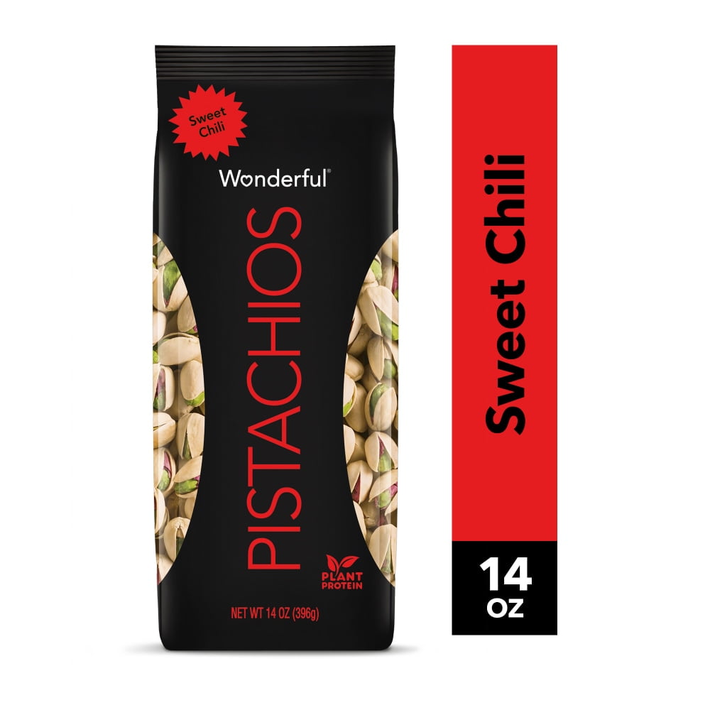 Pack of 2 Wonderful Pistachios Sweet Chili Flavored Pistachios, 14 oz (Package May Vary)