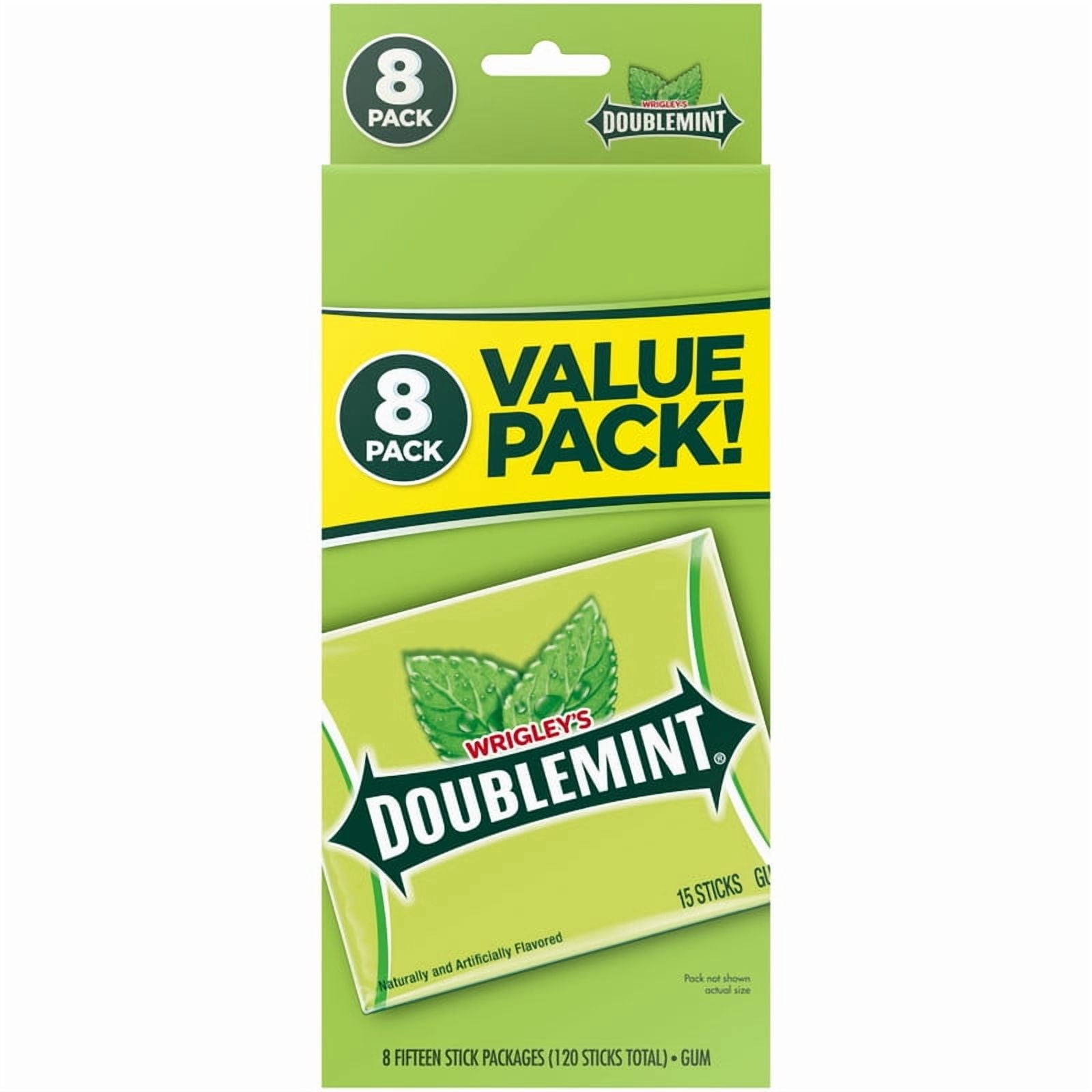 Pack of 2 Wrigley's Doublemint Bulk Chewing Gum, Value Pack - 15 Ct (8 Pack)
