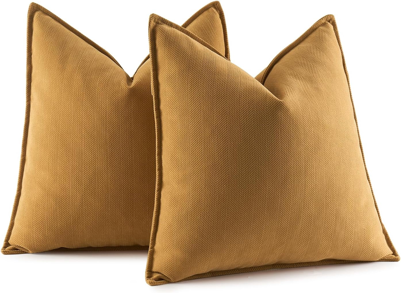 Pack of 2 Yellow 16x16Inch Decorative Pillow Covers Soft Chenille Couch Throw Pillows Farmhouse Cushion Covers for Sofa Bedroom Living Room