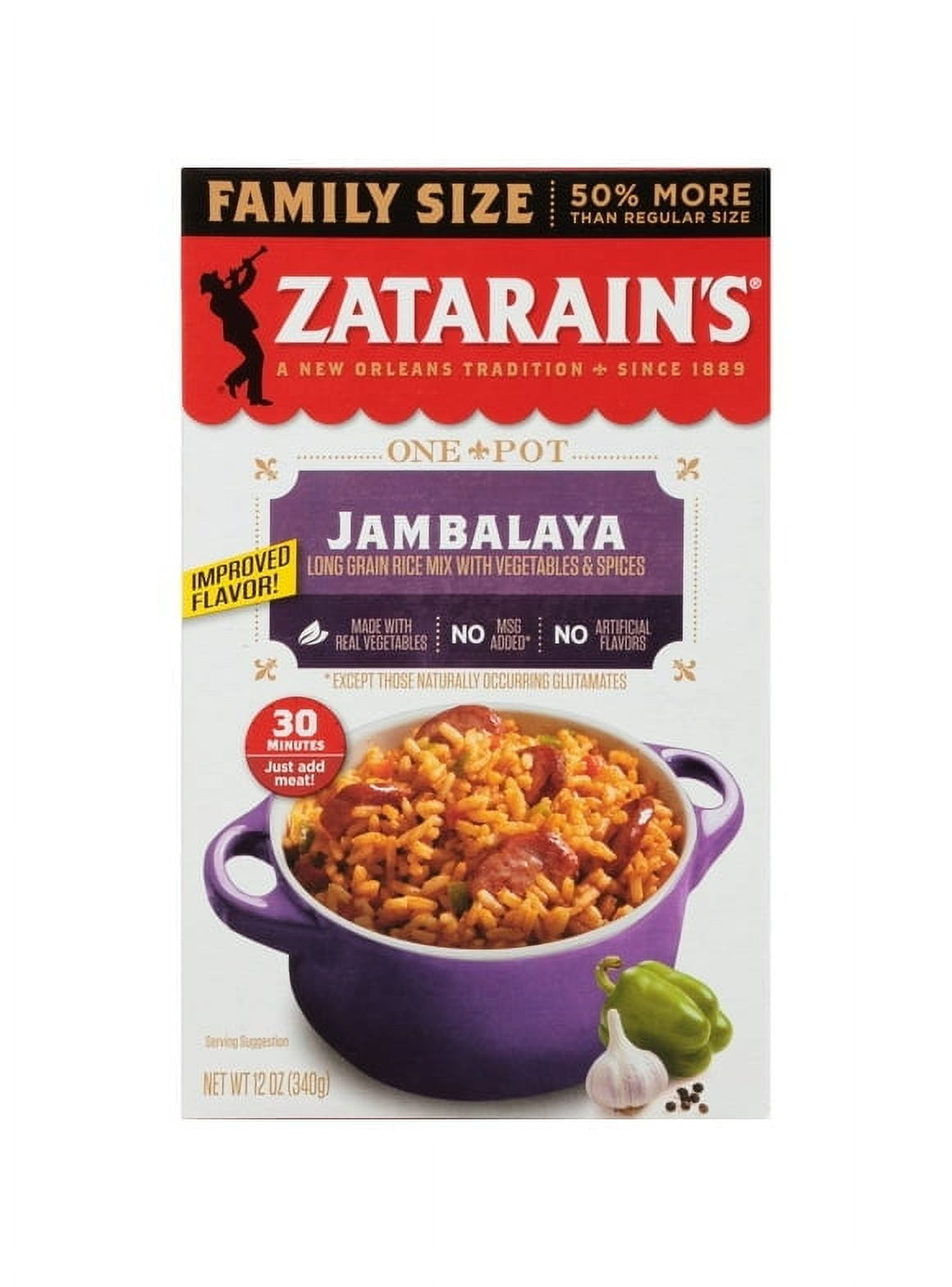 Packaged Rice Meals Pack of 2 Zatarain's Jambalaya Rice - Family Size, 12 oz Gluten-Free ...