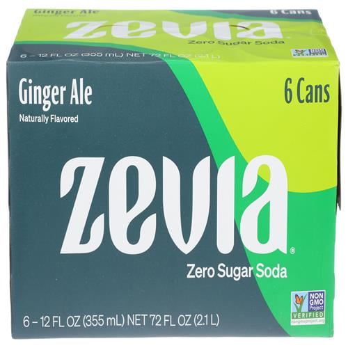 Zevia All Natural Diet Soda - Ginger Ale - 12 Oz - 6 Pk - Pack of 2