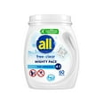 thumbnail image 1 of Pack of 2 all Mighty Pacs Laundry Detergent Pacs, Free Clear for Sensitive Skin, Unscented and Dye Free, 60 Count, 1 of 1
