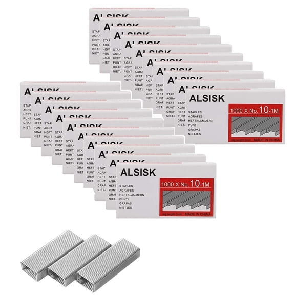 Pack of 20,000PCS No.10 Mini Staples(Smaller Than Standard Staples).Silver