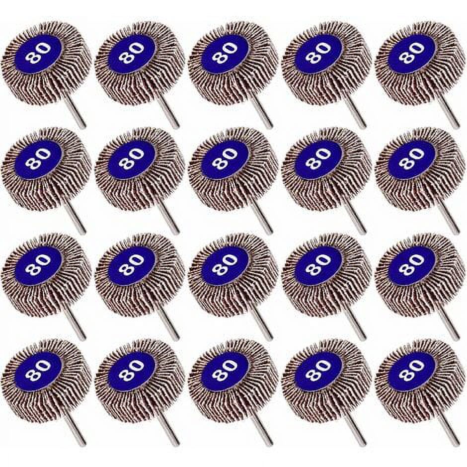Pack of 20 80 Grit Flap Wheel, Sandpaper Polishing Wheel Dremel Flap
