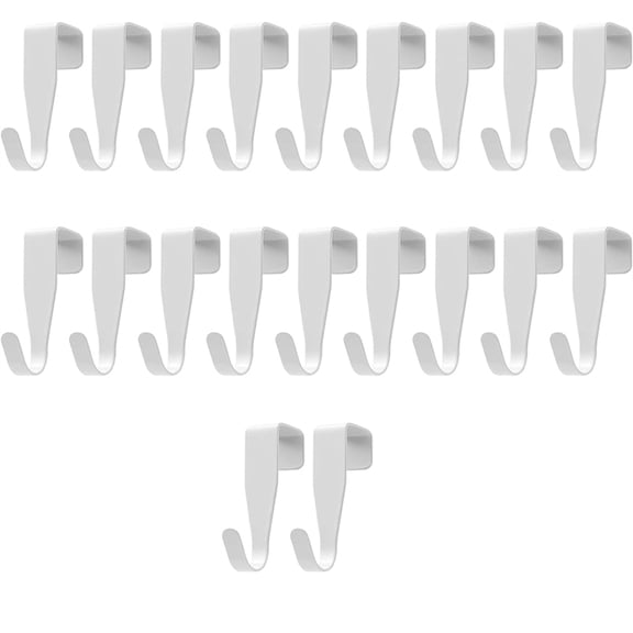 Pack of 20 Clothes Hooks, Door Hooks for Hanging, No Drilling Required, Door Hooks Inside, Door Hanging