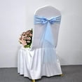 thumbnail image 1 of Pack of 20 Double Bows Organza Stretch Chair Sashes for Romantic Wedding Holiday Party Celebration Birthdays Chair Decorations (Light Blue, 20pcs), 1 of 9