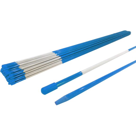 (Pack of 20) Driveway Markers 48" Long 5/16" Diameter, Blue with Reflective Tape