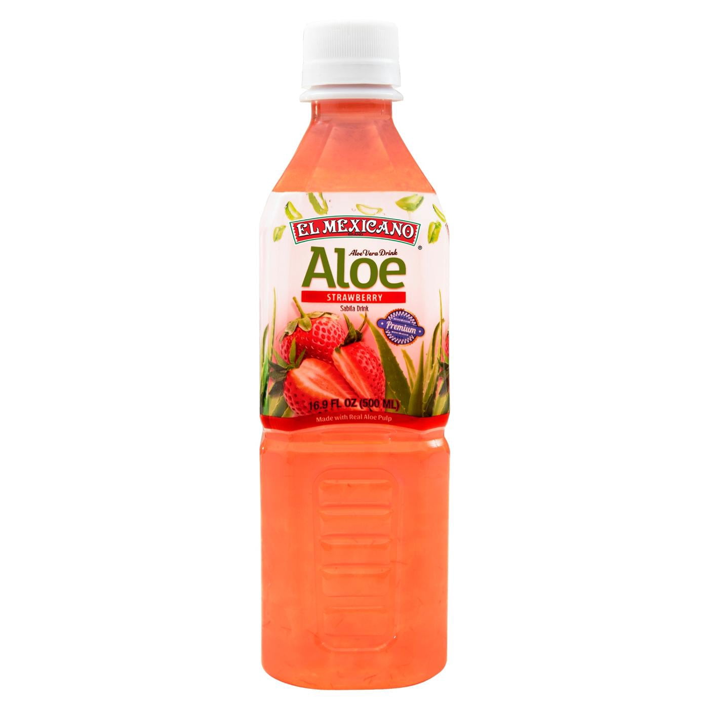 Pack of 20) El Mexicano Aloe Vera Strawberry Beverage 16.9 Fo - Walmart.com