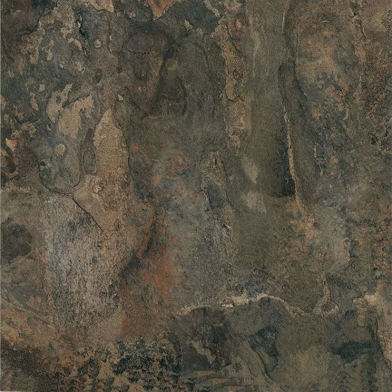 Pack of 20 Elegant Home 12” x 12” Self Adhesive High Gloss (No Wax) Finish 1.2mm Thick Vinyl Tiles - Dark Slate Marble