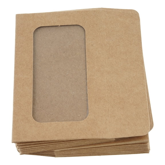 Pack of 20 Handmade Envelopes with Clear Window, Vintage Envelope for Wedding Invitation Thank You Card Gift Card, 4x2In