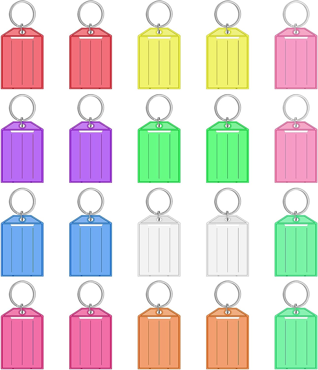 Pack of 20 Key Fobs, Can Be Written On Key Tags Plastic Key Tags Key ...