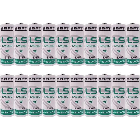 (Pack of 20) LS17500 3.6V Lithium Battery 3600mAh for SAFT LS17500 3.6 Volt a Lithium Battery