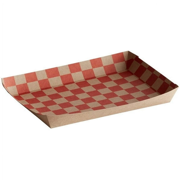 The Baker Celebrations 20-pack Lunch Trays, Disposable, Checkered Kraft, Made in USA