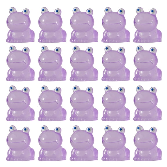 Pack of 20 Resin Miniatures Glowing Frog Tiny Amphibian Figurines Colorful Decor for Dollhouses and Crafts