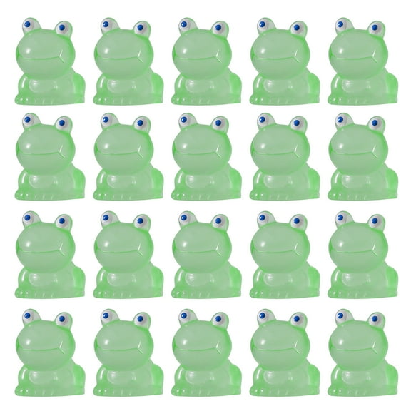 Pack of 20 Resin Miniatures Glowing Frog Tiny Amphibian Figurines Colorful Decor for Dollhouses and Crafts