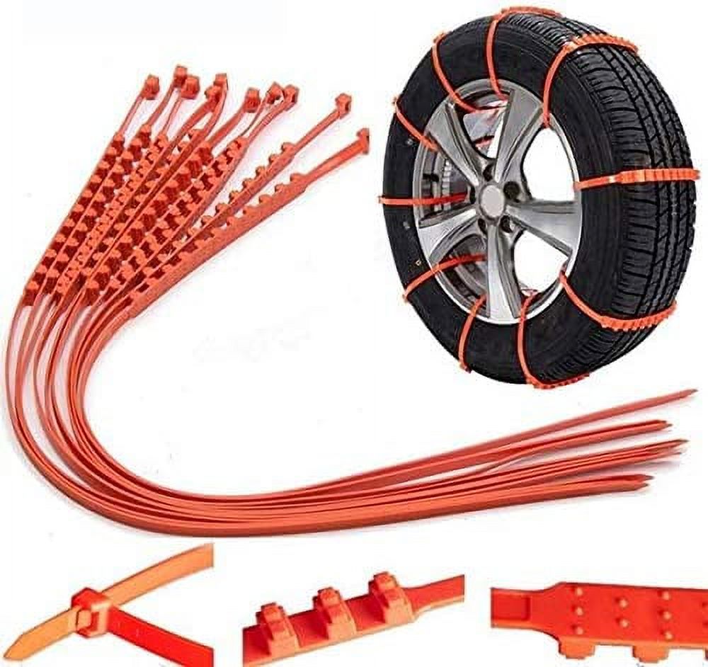 Pack of 20 Snow Tire Chains AntiSkid AntiSlip Nylon Cable Tie for Mowers Cars Trucks SUVs