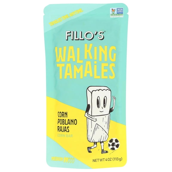 (Pack of 21) Fillos Walking Tamales Corn Poblano Rajas 4 Oz
