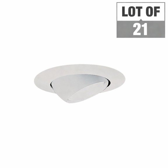 Pack of 21 -HALO 6 in White Recessed Ceiling Light Trim with Adjustable Eyeball 