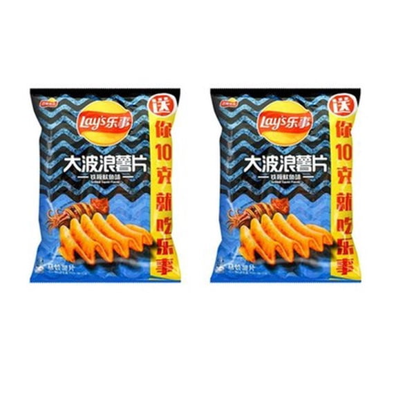 (Pack of 22) Lays Potato Chips Grilled Squid 2.47 Oz