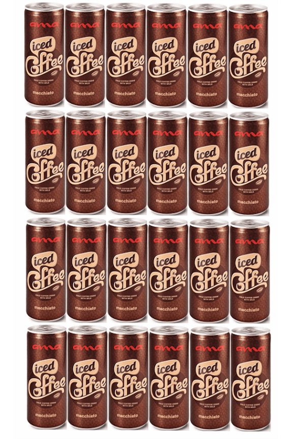 (Pack of 24) AMA Iced Coffee Macchiato 250ml Cans (2in1 Miras Trademark Measuring Spoon Included)
