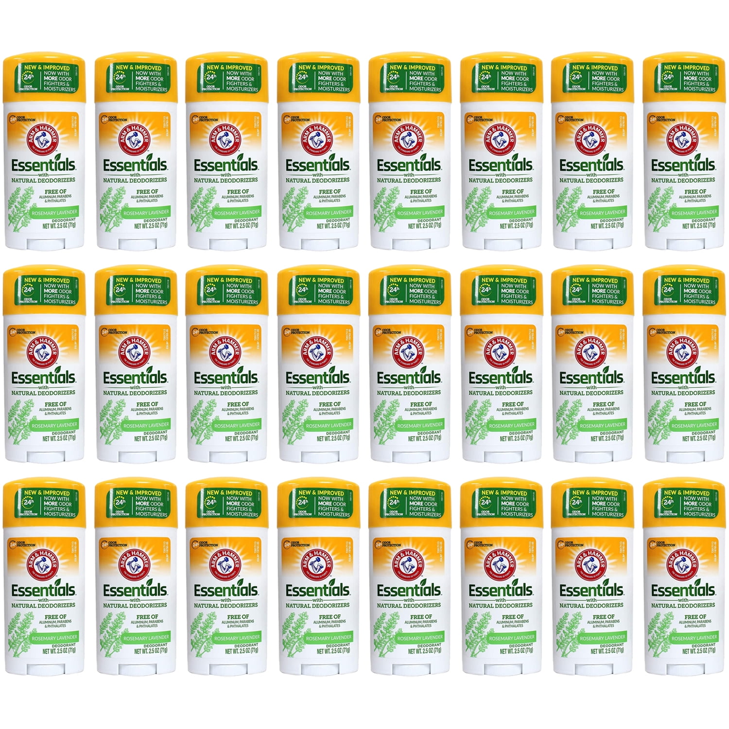 Pack of (24) ARM And HAMMER Essentials Natural Deodorant Fresh Rosemary Lavender 2.50 oz