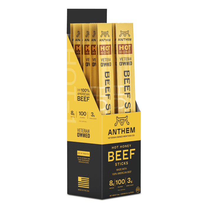 Pack of 24 Anthem Snacks LLC Hot Honey Beef Sticks 1 oz