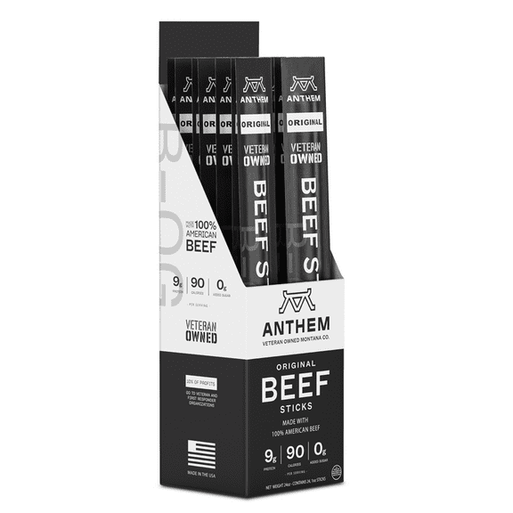 Pack of 24 Anthem Snacks LLC Original Beef Stick 1 oz