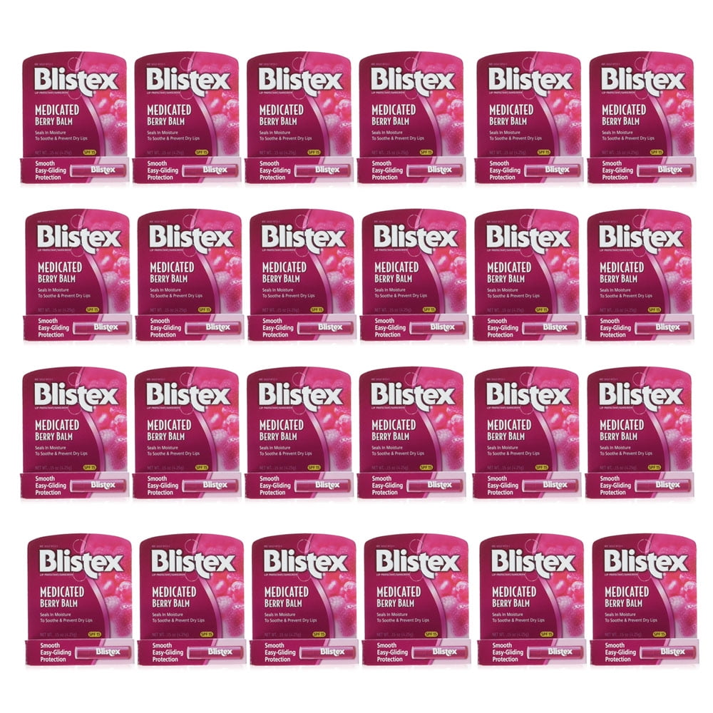 Pack of 24 Blistex Medicated Berry Balm SPF 15 0.05 Ounce Stick