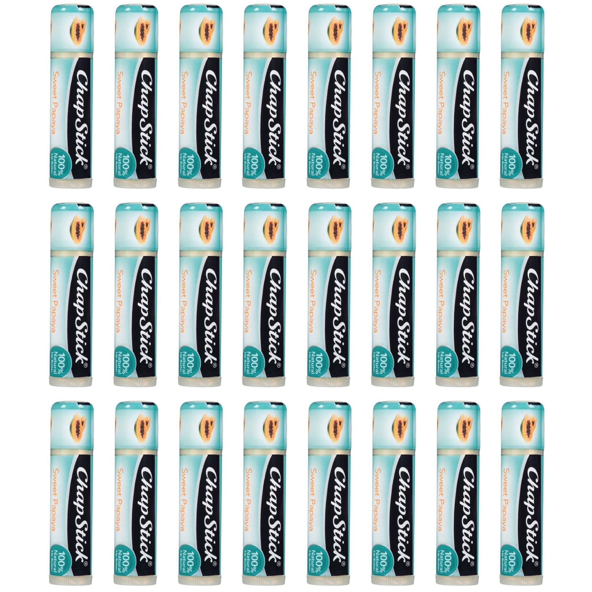 Pack of (24) ChapStick 100 Percent Natural Lip Butter Tube, Sweet Papaya Flavor, 0.15 Oz