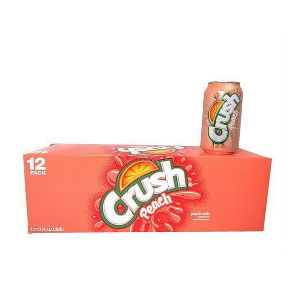 Pack of 24 Crush Peach Sodas, Each Can is 12 Fl Oz