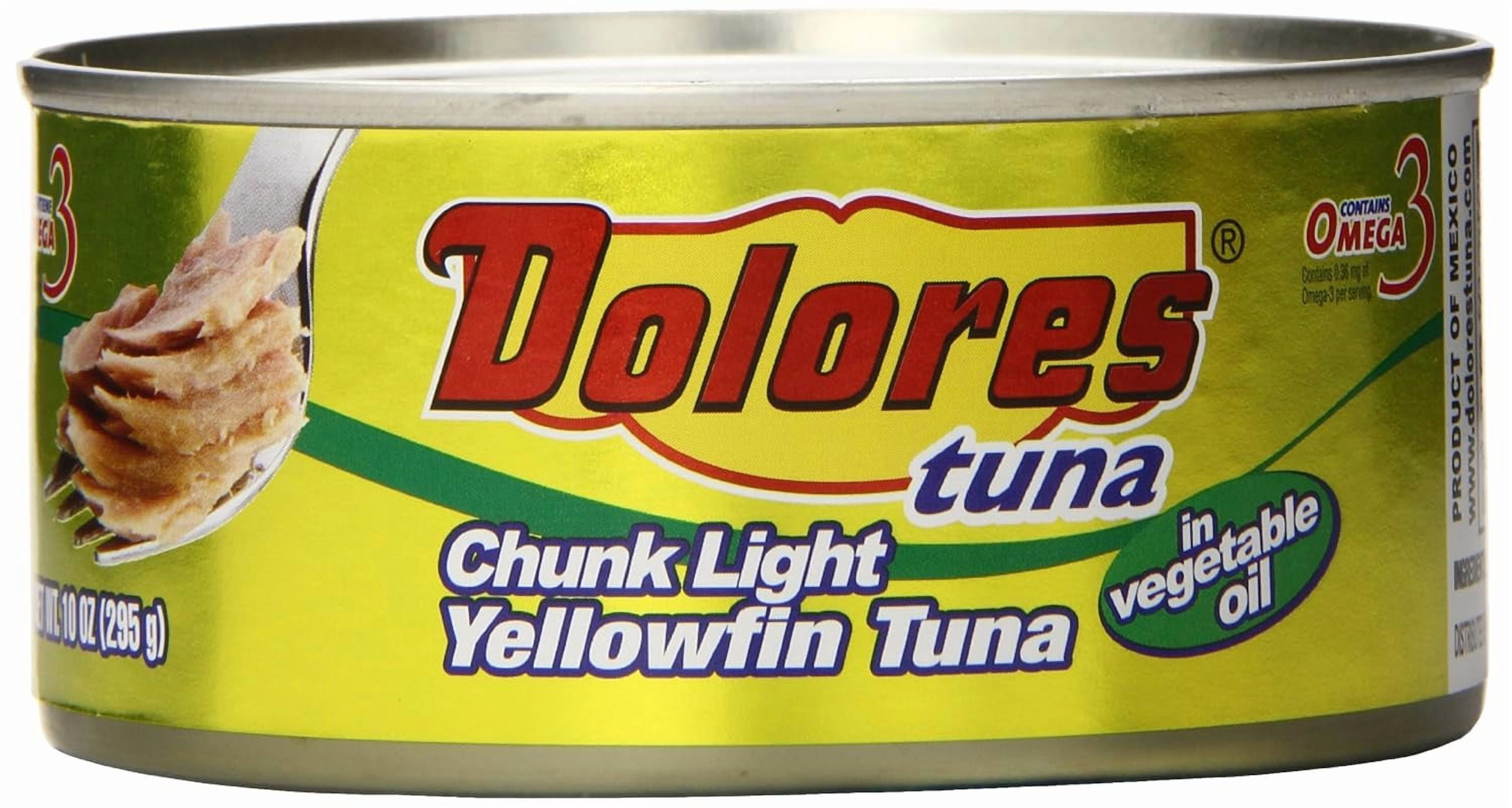 (Pack of 24), Dolores Chunk Light Yellowfin Tuna in Vegetable Oil, 10 oz