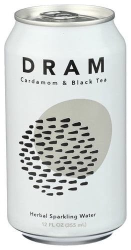 (Pack of 24) Dram Water Sparkling Herb Cardamom Black Tea 12 Fo