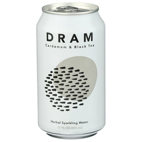 (Pack of 24) Dram Water Sparkling Herb Cardamom Black Tea 12 Fo