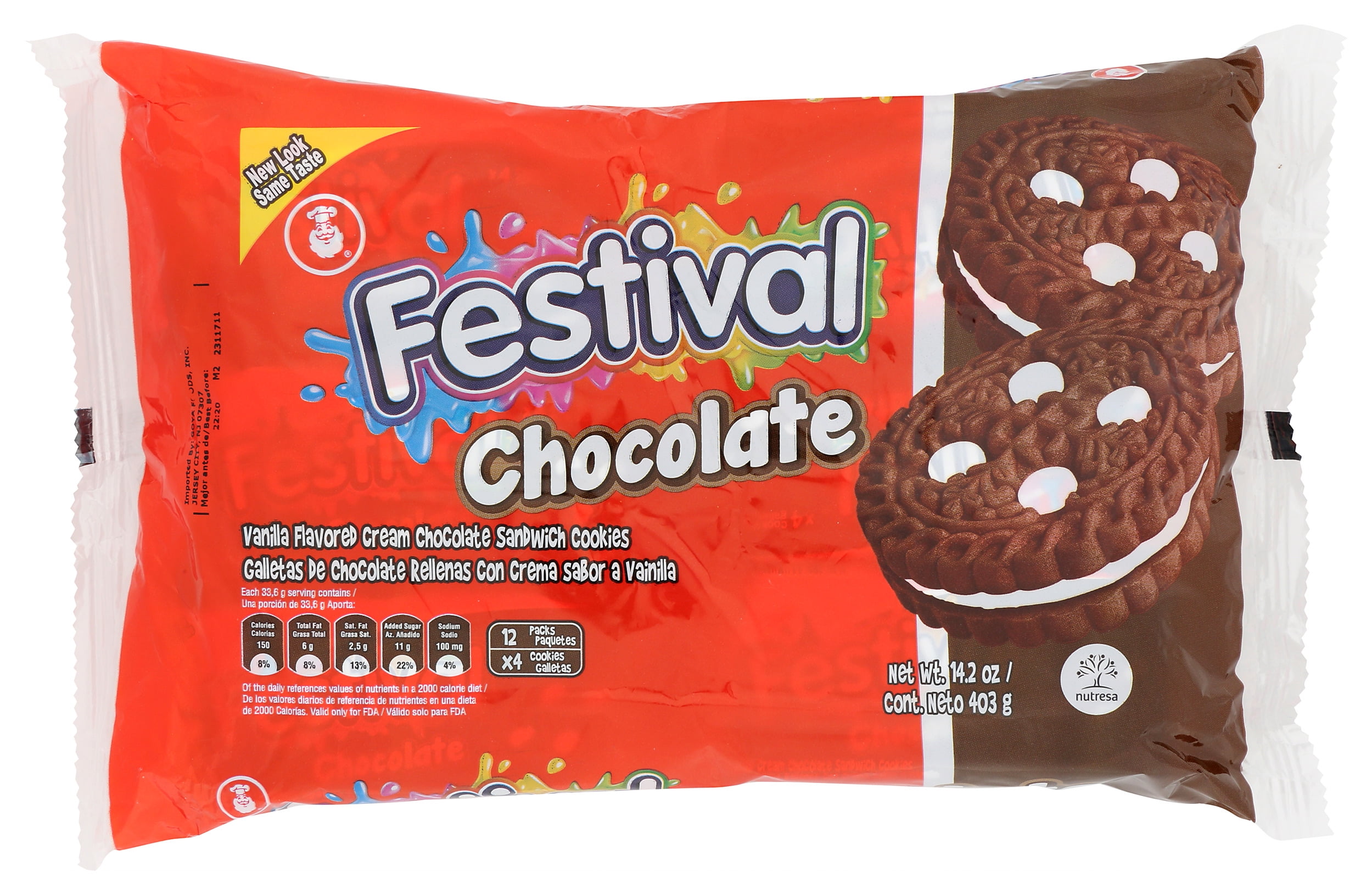 Pack of 24, Festival Chocolate Cookies, 14.2 oz