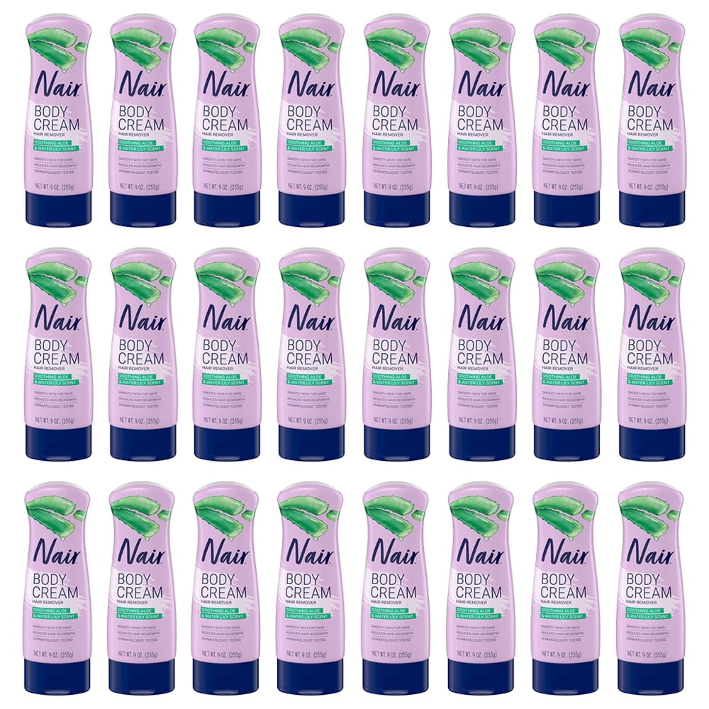 Pack of (24) Hair Remover Cream with Aloe & Water Lily Scent by Nair for Unisex - 9 oz Hair Remover