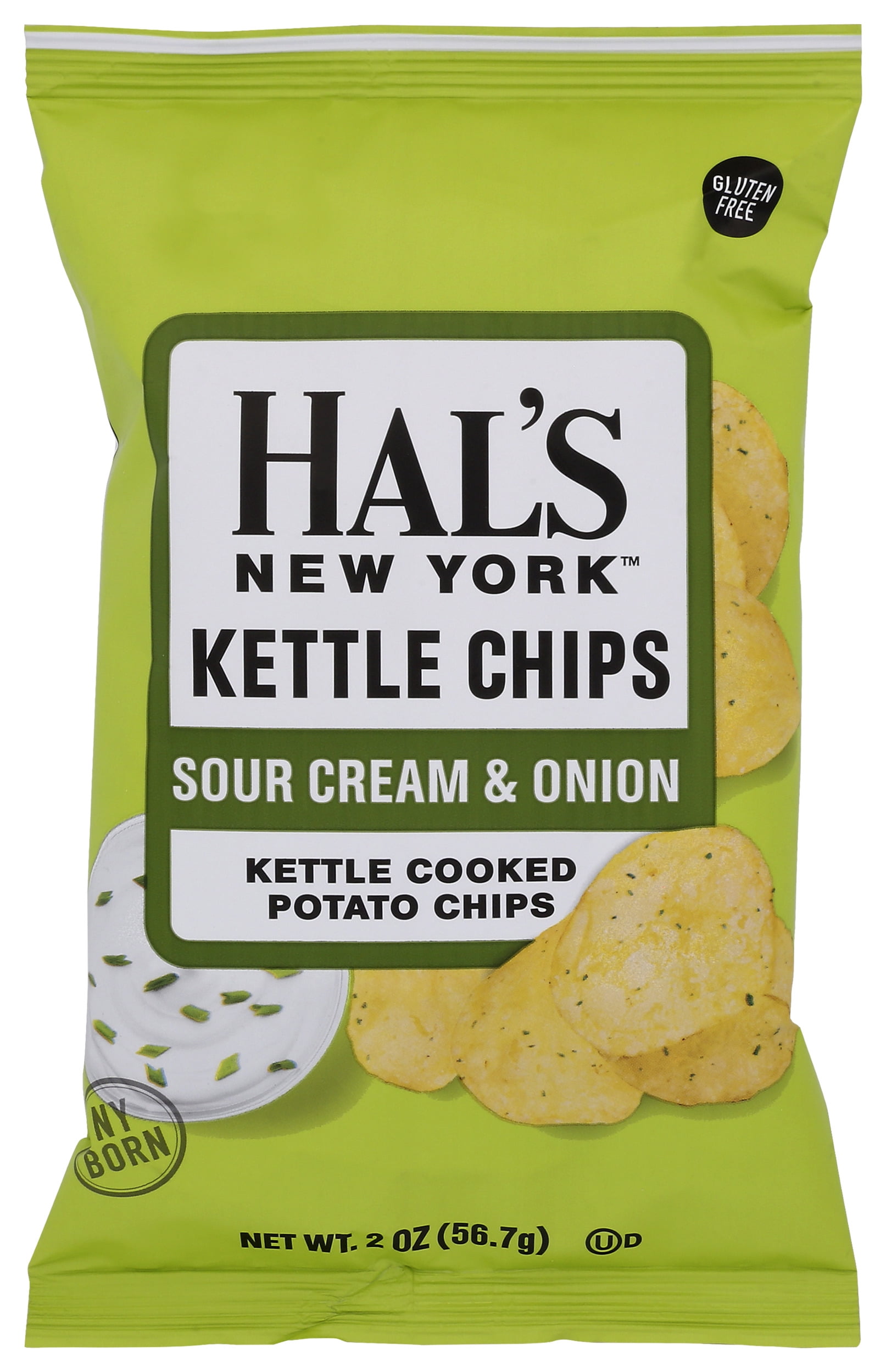 Pack of 24, Hals New York Sour Cream & Onion Kettle Chips, 2 oz