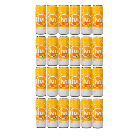 (Pack of 24) Ivi Ricoco Apricot Soda 330ml Cans (2in1) Miras Trademark Measuring Spoon Included)
