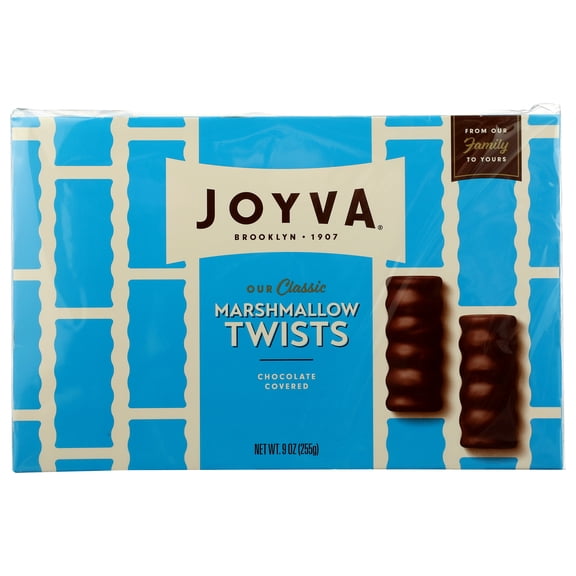 Pack of 24, Joyva Classic Chocolate Covered Marshmallow Twists, 9 oz