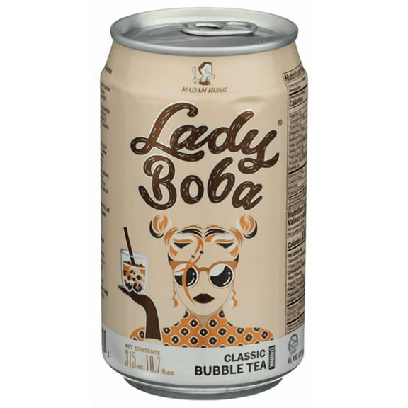 Pack of 24 Lady Boba Tea Bubble Classic 10.7 fl oz