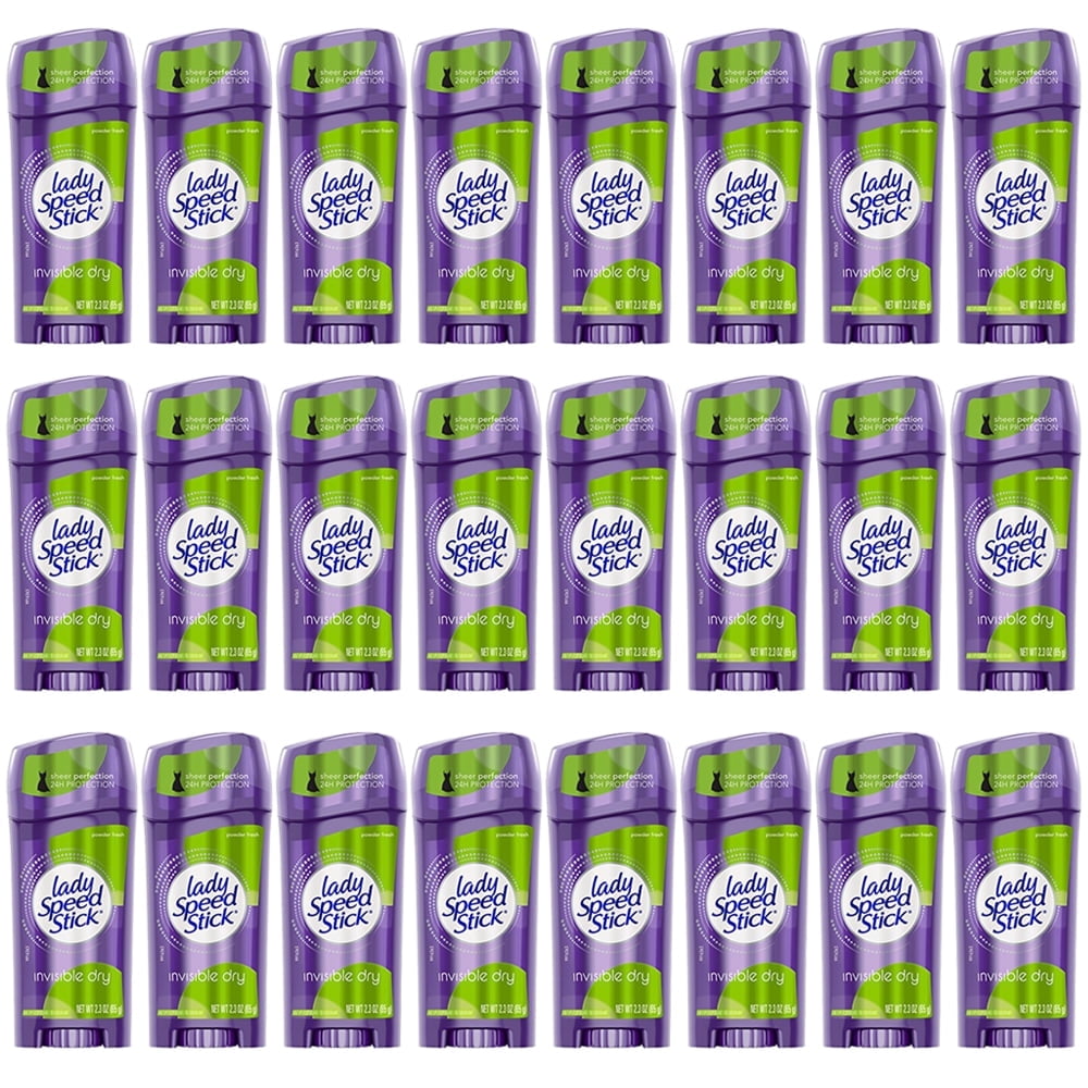 Pack of (24) Lady Speed Stick Invisible Dry Deodorant Powder Fresh for Women - 2.3 oz Deodorant Stick