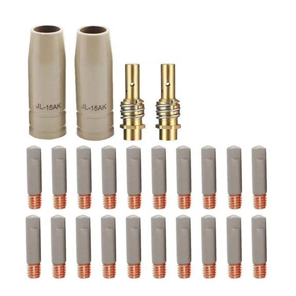 Pack of 24 Metal Welding Nozzles Coated Tips for TIG 15AK Torches Heat Resistant Protective Nozzles Extended Use